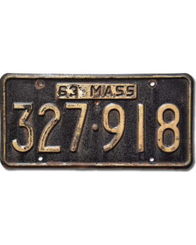 Americká SPZ Massachusetts 1963 Black 327-918