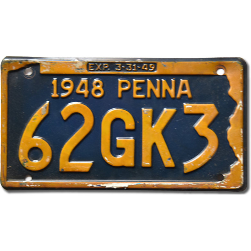 Americká SPZ Pennsylvania 1948 Penna 62GK3