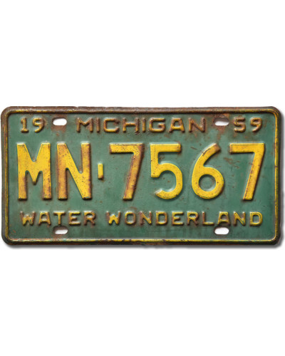 Americká SPZ Michigan 1959 Green MN-7567