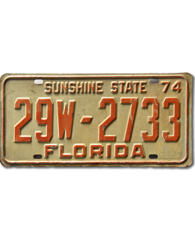 Americká SPZ Florida 1974 Sunshine State 29W-2733