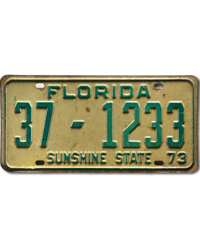 Americká SPZ Florida 1973 Sunshine Green 37-1233