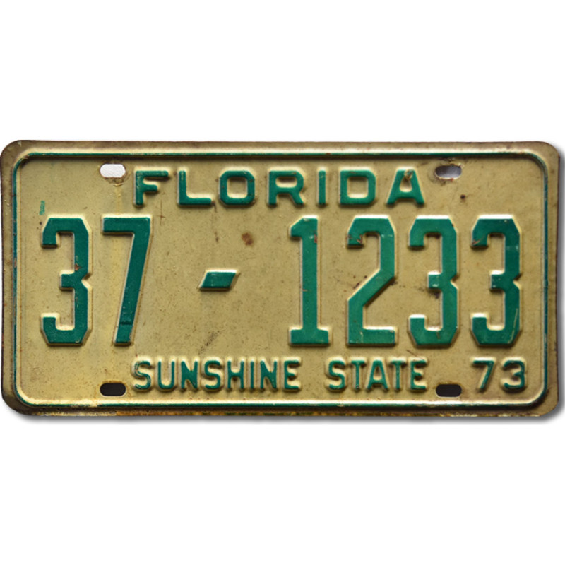 Americká SPZ Florida 1973 Sunshine Green 37-1233