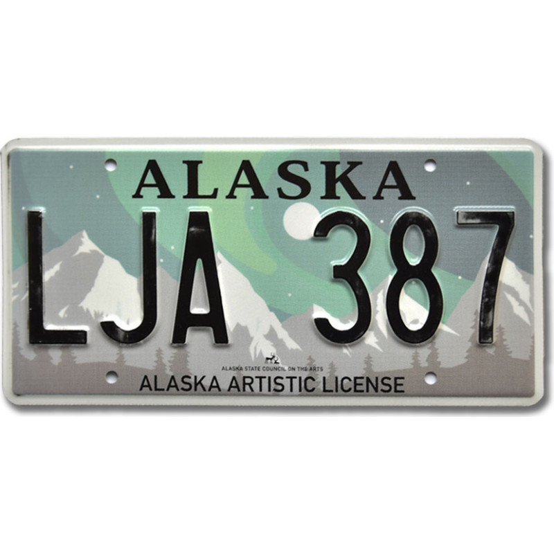 Americká SPZ Alaska Aurora Borealis LJA 387