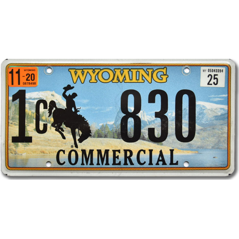 Americká SPZ Wyoming Country Commercial 1C 830