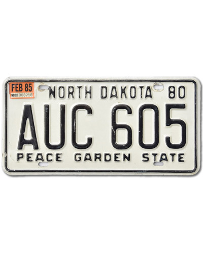 Americká SPZ North Dakota 1980 Peace Garden  AUC 605