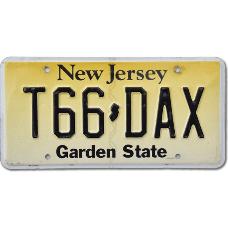 Americká SPZ New Jersey Garden State T66-DAX