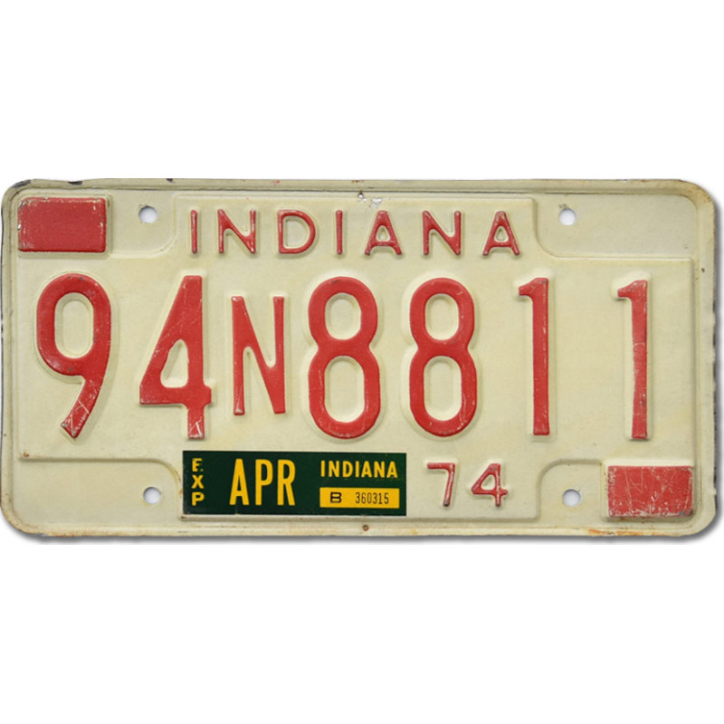 Americká SPZ Indiana 1974 White 94N8811