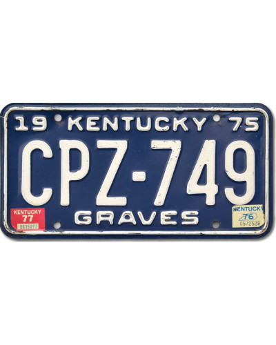 Americká SPZ Kentucky 1975 Blue Graves CPZ-749