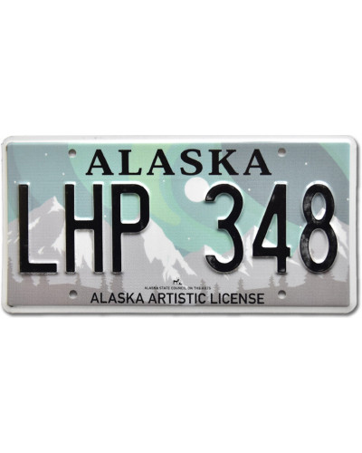 Americká SPZ Alaska Aurora Borealis LHP 348