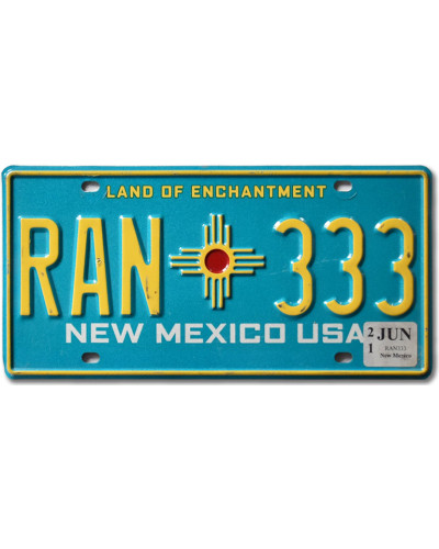 Americká SPZ New Mexico Blue RAN 333