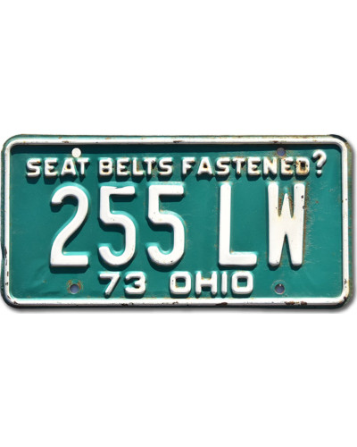 Americká SPZ Ohio 1973 Seat Belts 255 LW