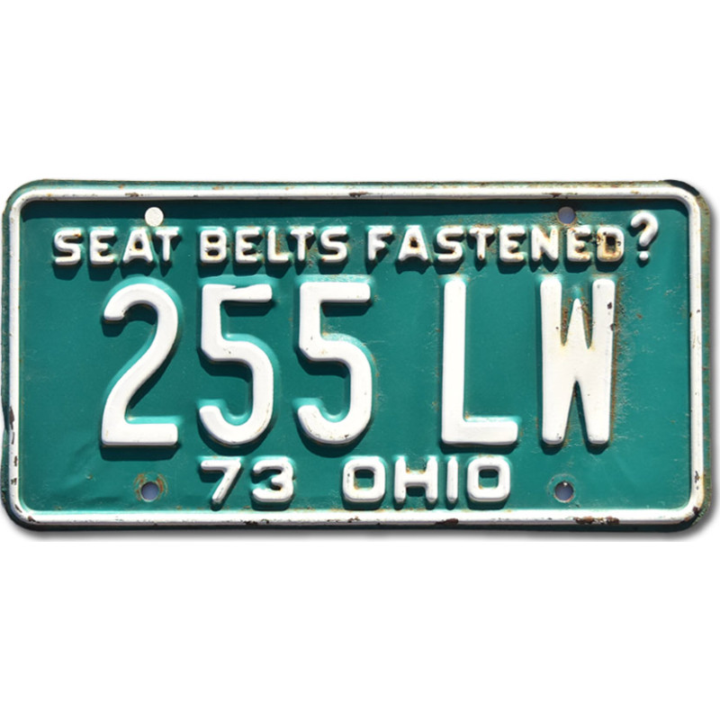 Americká SPZ Ohio 1973 Seat Belts 255 LW