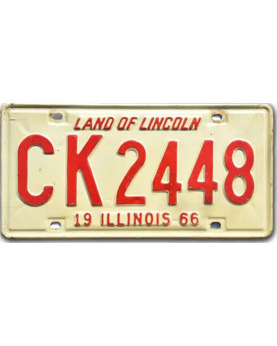 Americká SPZ Illinois 1966 Land of Lincoln CK 2448