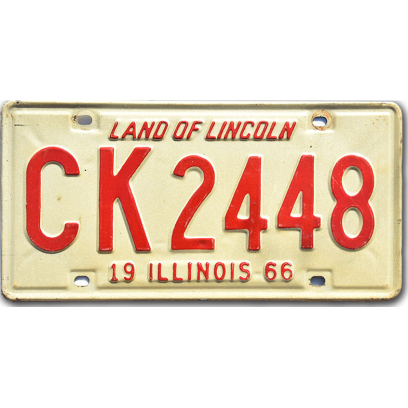 Americká SPZ Illinois 1966 Land of Lincoln CK 2448