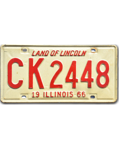 Americká SPZ Illinois 1966 Land of Lincoln CK 2448