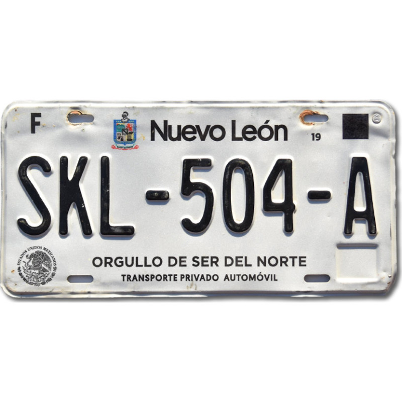 Mexická SPZ Nuevo León SKL-504-A