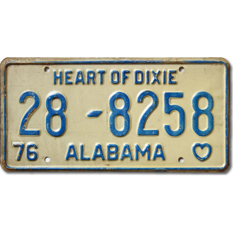 Americká SPZ Alabama 1976 Heart of Dixie 28-8258