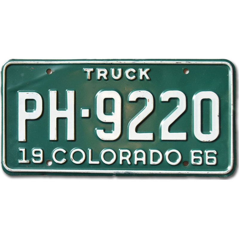 Americká SPZ Colorado Truck 1966 Green PH-9220