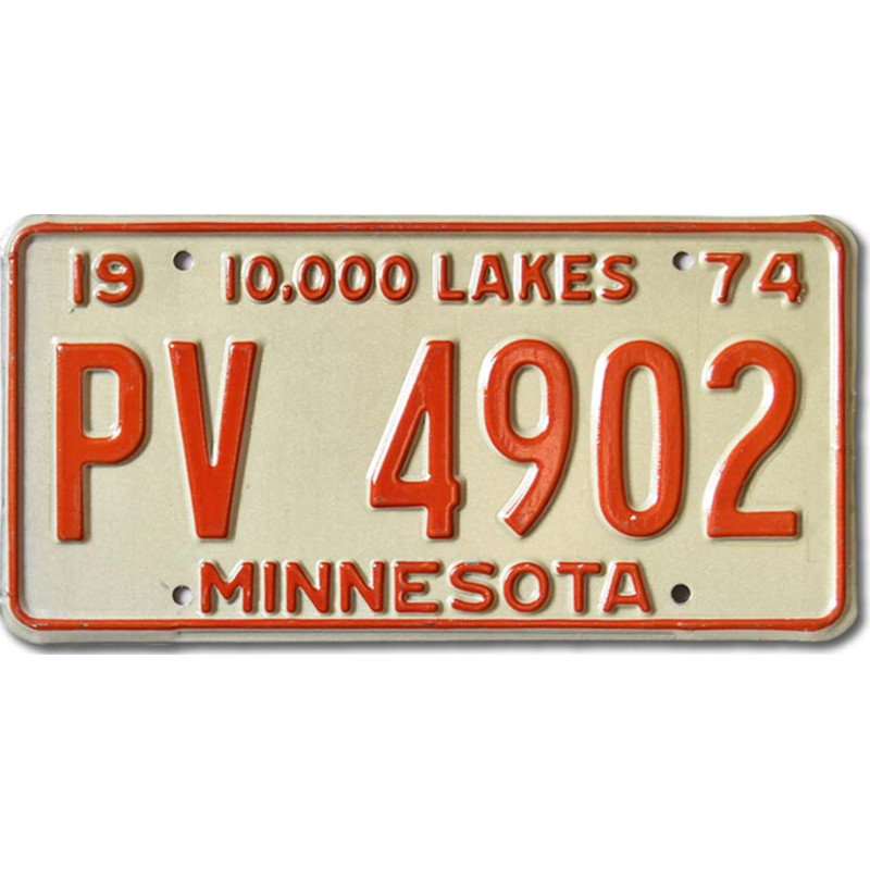 Americká SPZ Minnesota 1974 Lakes PV 4902