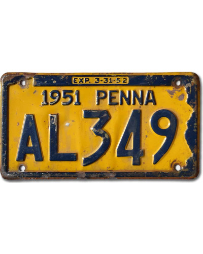 Americká SPZ Pennsylvania 1951 Penna AL349