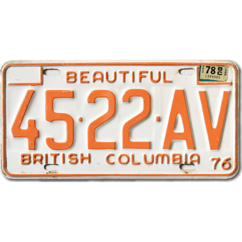 Kanadská SPZ British Columbia Beautiful 45-22-AV