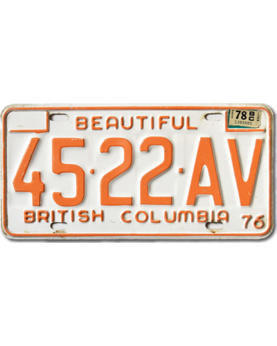 Kanadská SPZ British Columbia Beautiful 45-22-AV