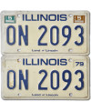Americká SPZ Illinois Land of Lincoln ON 2093 pár
