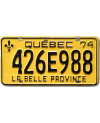 Kanadská SPZ Quebec 1974 Yellow 426E988