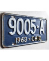 Americká SPZ Ohio 1963 Blue 9005-A
