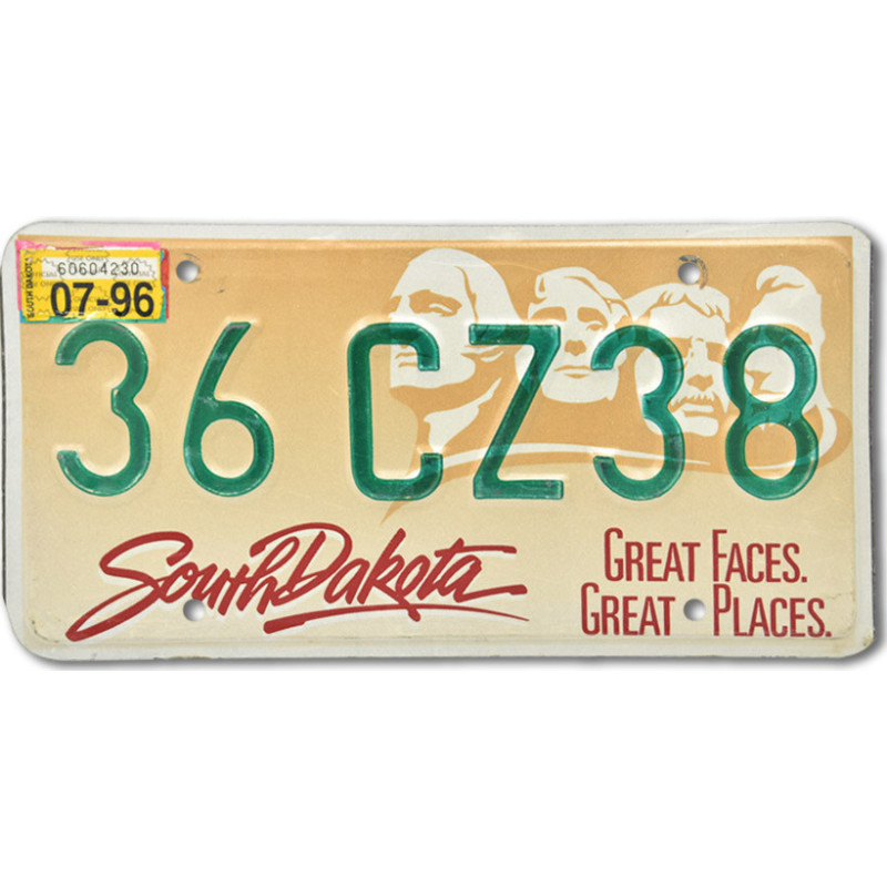 Americká SPZ South Dakota Great Faces Sand
