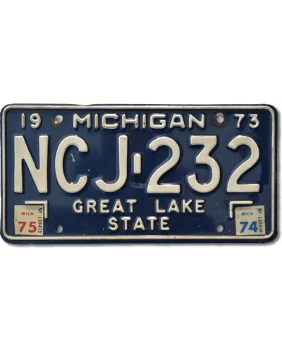 Americká SPZ Michigan 1973 Blue NCJ-232
