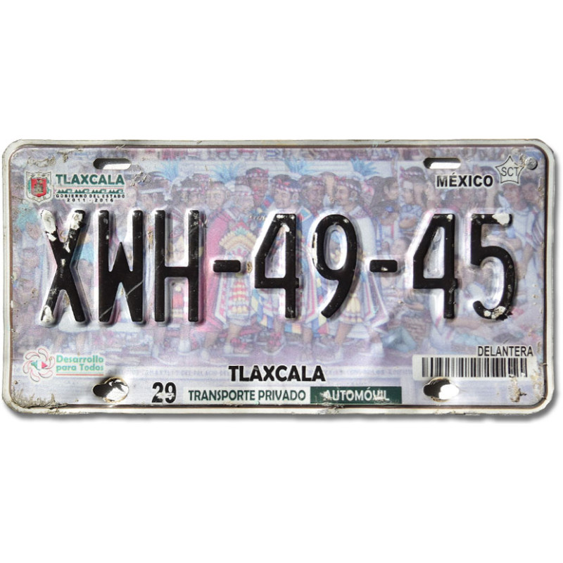 Mexická SPZ Tlaxcala XWH-49-45