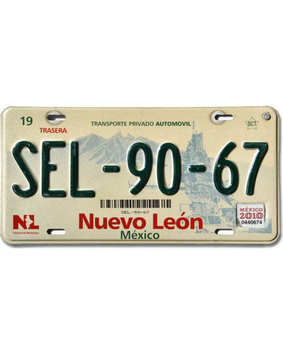 Mexická SPZ Nuevo León SEL-90-67