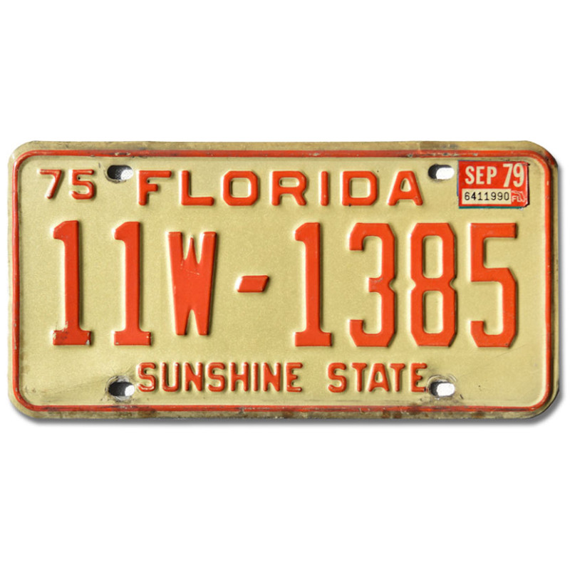 Americká SPZ Florida 1975 Sunshine State 11W-1385
