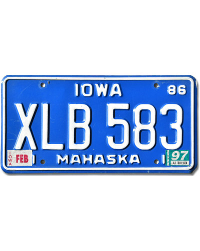 Americká SPZ Iowa 1986 Blue XLB 583