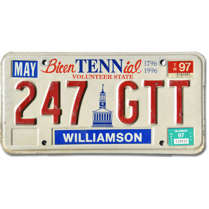 Americká SPZ Tennessee Bicentennial