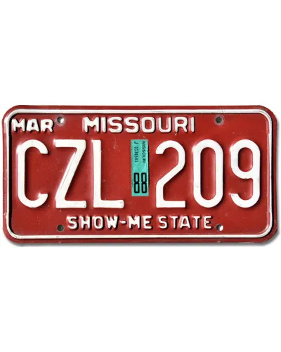 Americká SPZ Missouri Red CZL 209