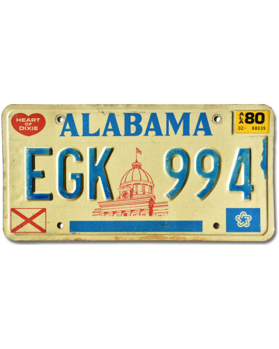 Americká SPZ Alabama Capitol EGK 994