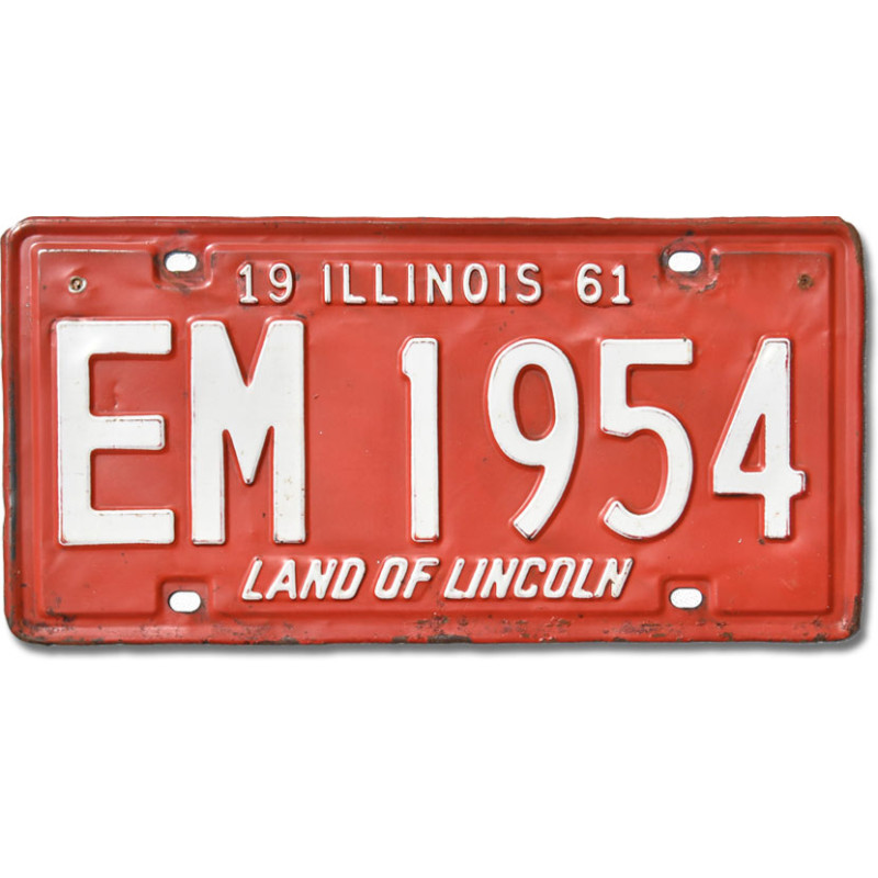 Americká SPZ Illinois 1961 Red EM 1954