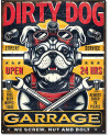 Plechová cedule Dirty Dog Garage 40 cm x 32 cm