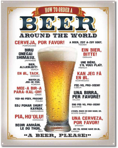 Plechová cedule Beer Around the World 40 cm x 32 cm