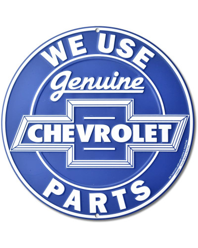 Plechová cedule Chevrolet Genuine Parts Blue round 30 cm