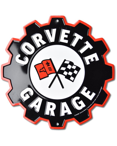 Plechová cedule Corvette Garage Gear 30 cm