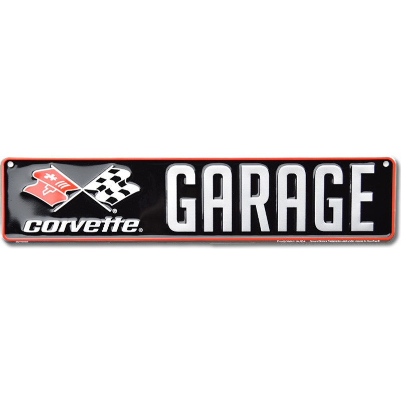 Plechová cedule Corvette Garage 45 cm x 10 cm