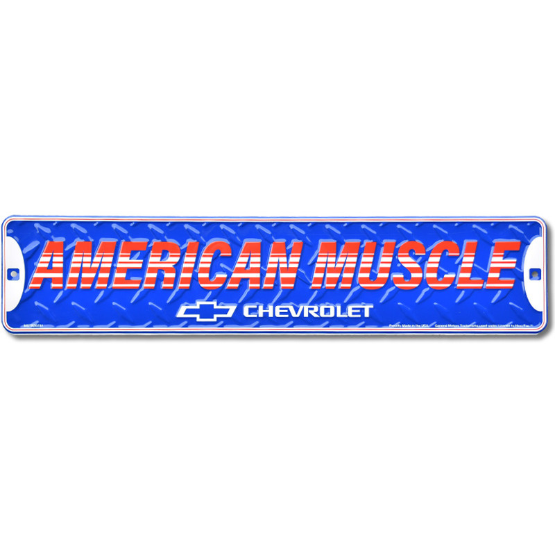 Plechová cedule American Muscle Chevrolet 45 cm x 10 cm