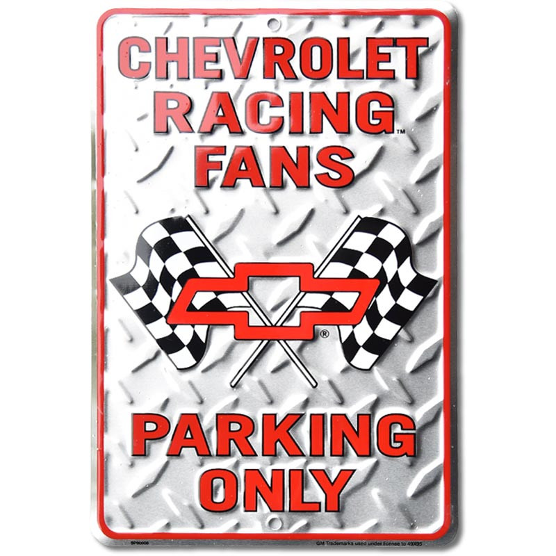 Plechová cedule Chevrolet Racing Fans 30 cm x 20 cm