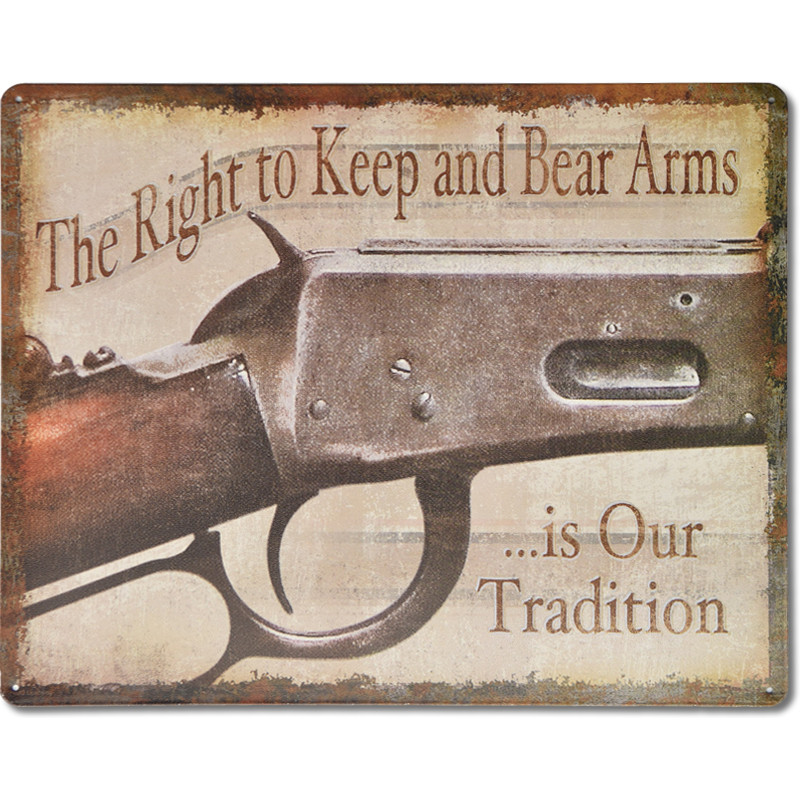 Plechová cedule The Right to Keep Arms 38 cm x 30 cm