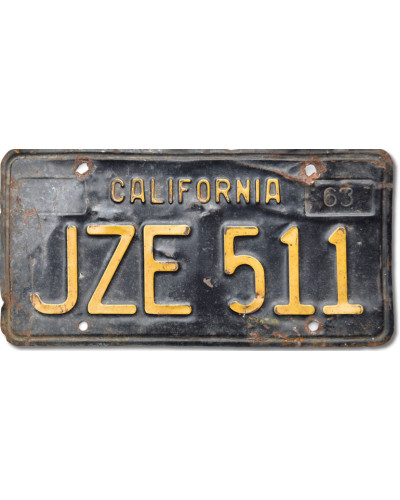 Americká SPZ California 1963 Black JZE 511