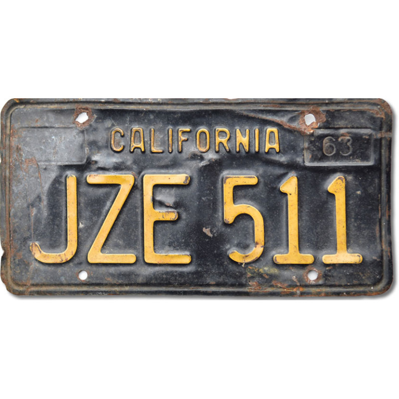 Americká SPZ California 1963 Black JZE 511