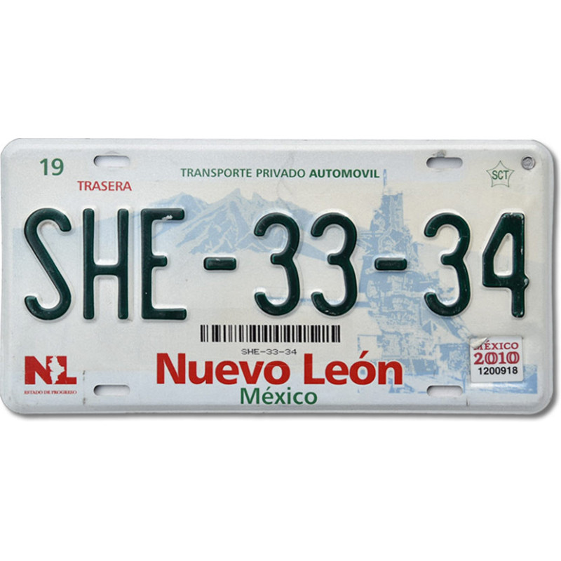Mexická SPZ Nuevo León SHE-33-34